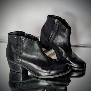 Clarks Black Leather Ankle Boots